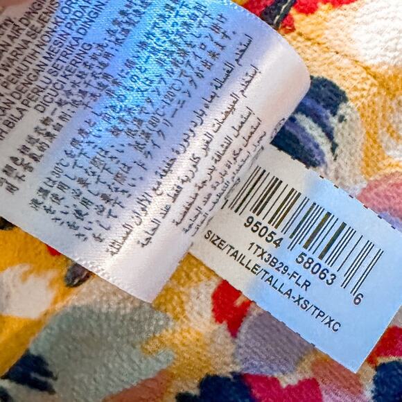 BCBGeneration Yellow Red Blue Floral Ruffle Sarong Wrap Midi Skirt, EUC, Size XS - Picture 12 of 12